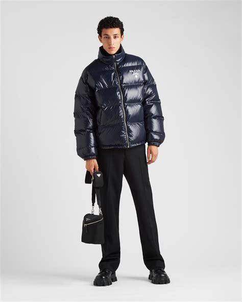 prada leather jacket men|prada down jacket men's.